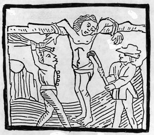 Geseling van een zwerver tijdens de Tudor-periode door English School